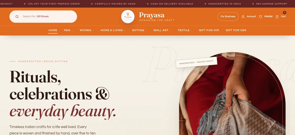 prayasa.in website built by MakeMyApp